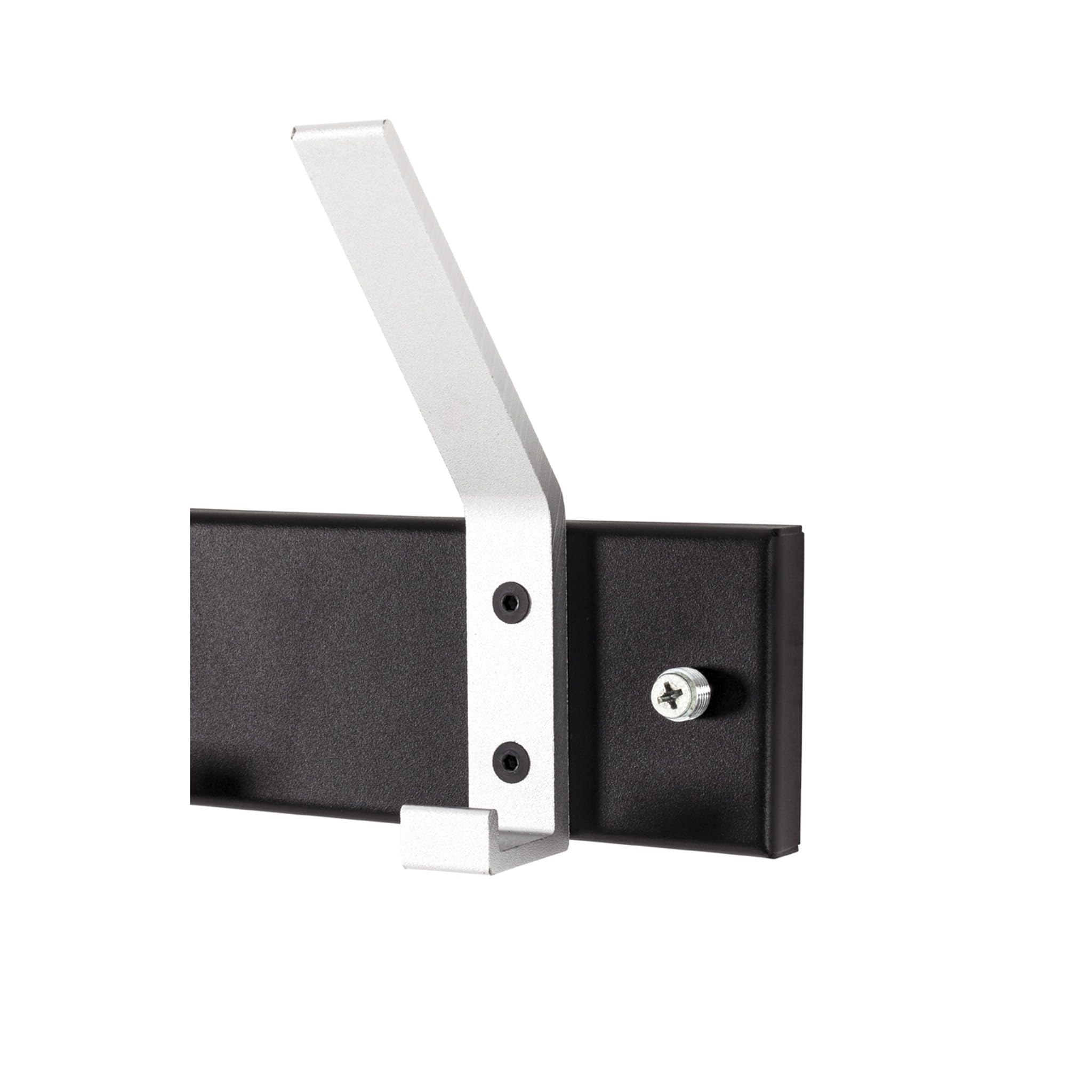 HAKU patère Murale alu, Noir, Aluminium, métal - Dim.: L 70 cm x H 14 cm x P 8 cm, Style: Modern