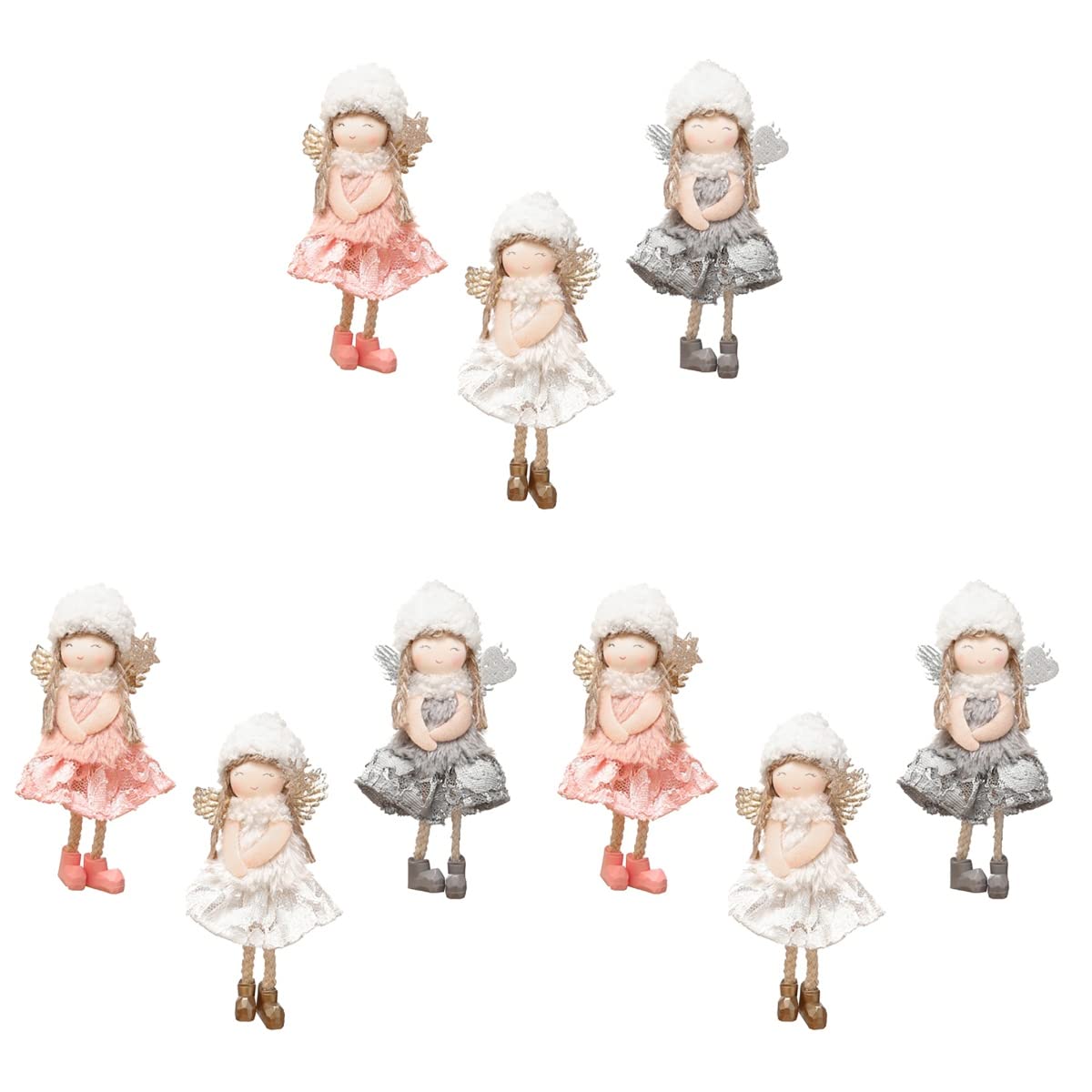 PRETYZOOM 3 Juegos Muñeca Ángel De Encaje Cuatro Juguetes Felpa Decoración Estatuillas Colgantes Adornos Navideños De Peluche Adornos De Navidad Adornos Colgante De Navidad Paño 3 Piezas * 3