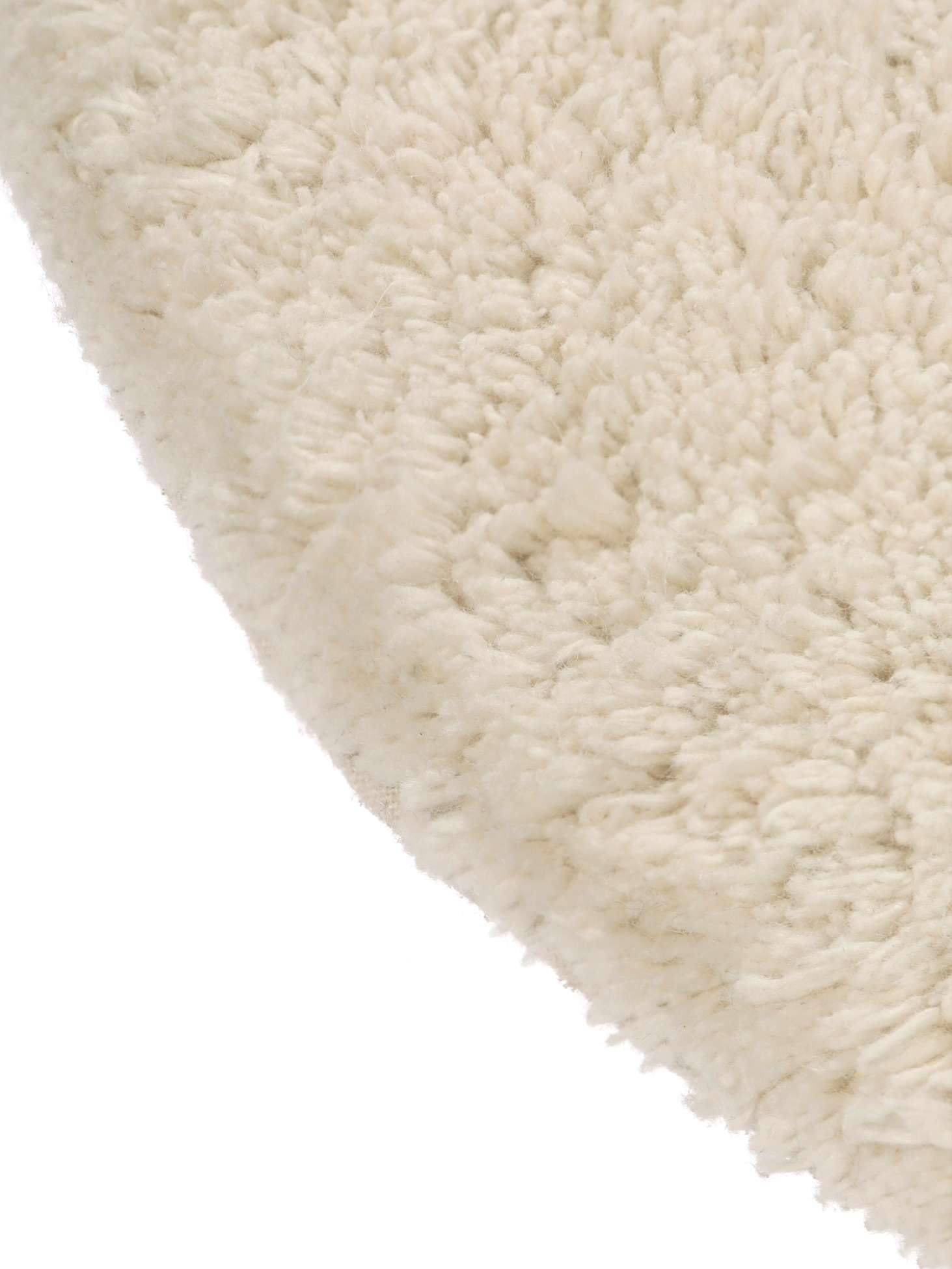 RugVista Breeze Tappetino da bagno, Rotonda, Ø 90 cm, Bianco crema Beige | Moderni, Pelo medio, Lavabile in lavatrice, Oeko-Tex 100, Antiscivolo, Bagno