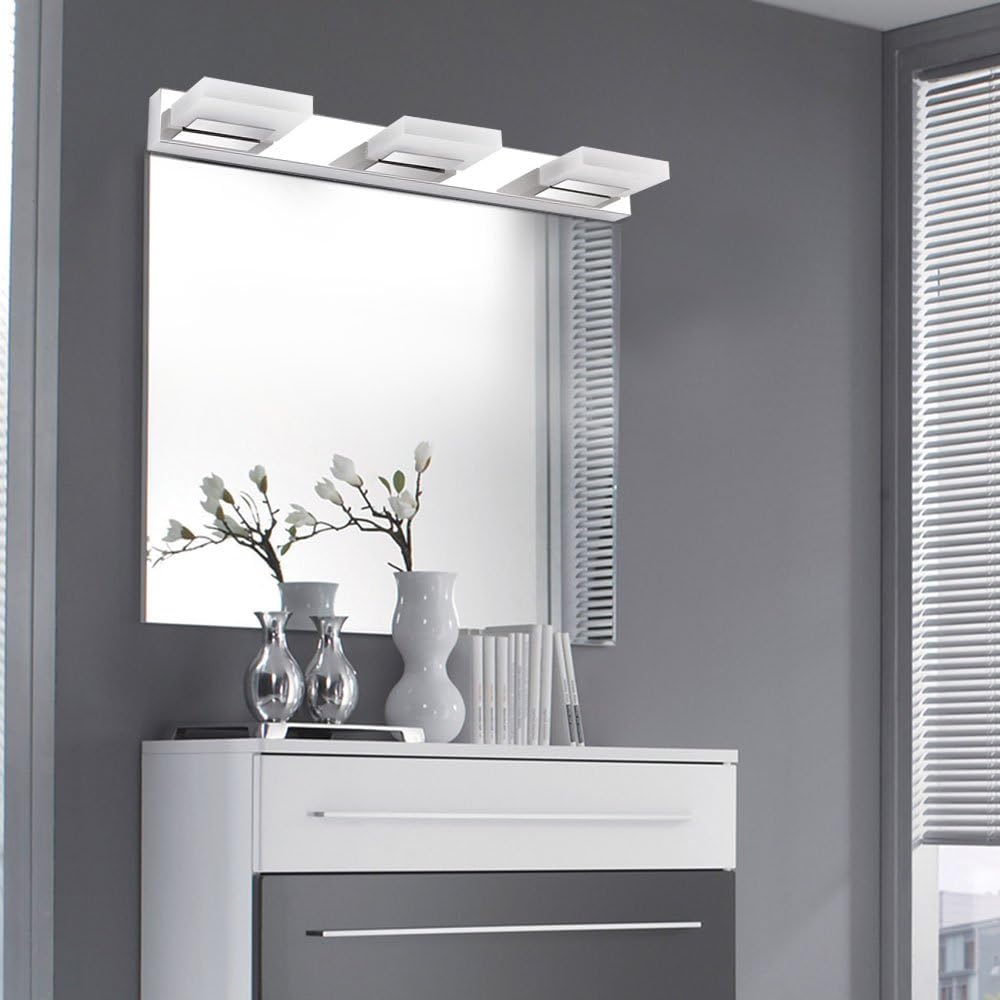 comeonlight Bathroom Vanity light, 360°Rotation LED Wall Lamp, Cabinet Mirror Light, 6000K White 9W ( 3-light Acrylic)