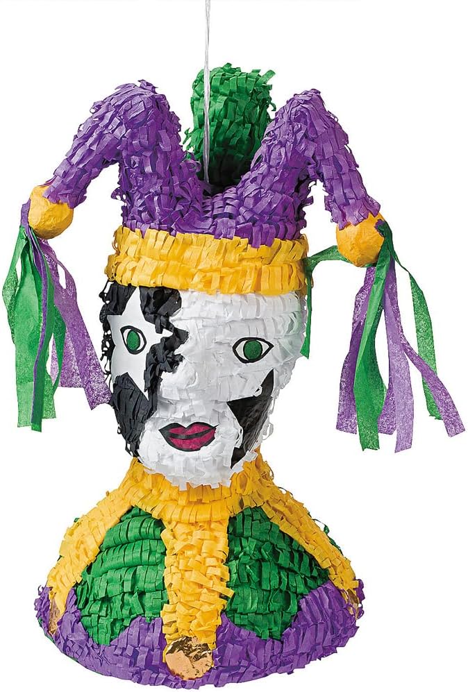 Fun Express Mardi Gras Jester Piñata - Great For Mardi Gras, Fat Tuesday Celelbrations, Birthdays and Other Grand Events