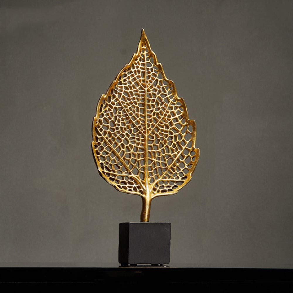 Plante ornement bureau en résine dorée créativité moderne de prestige hauteur 33 cm