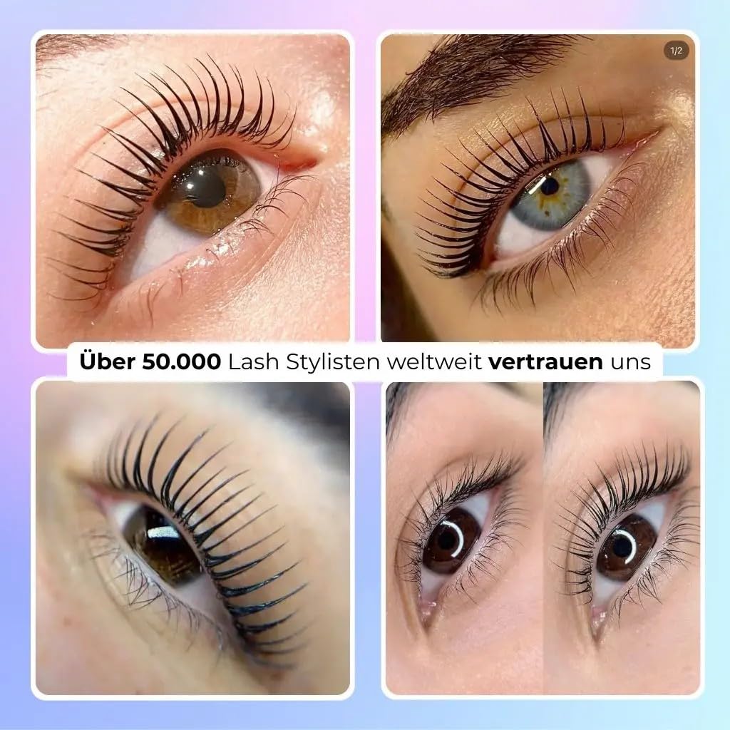 AURA Monaco | Korean Lash Lift Kit – komplettes Profi-Set mit Step 1–3 Lotions, Mix & Fix Powder, Pads & Tools – sanfte koreanische Formel, glue-free Anwendung, über 40 Behandlungen