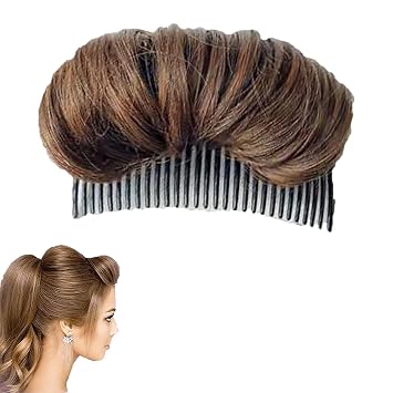 Light Brown Invisible Hair Pad, Bump Up Comb Clip Bun, False Hair Clip Princess Styling for Girls Women Thinning Accessories Clips