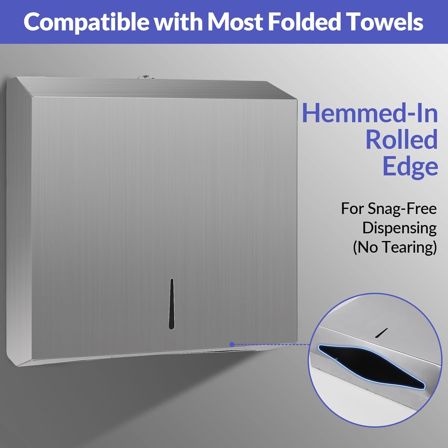 Stainless Steel Toilet Seat Cover Dispenser & Wall Mounted 250 C Fold/300 Multifold Towels Capacity Paper Towel Dispenser Bundle