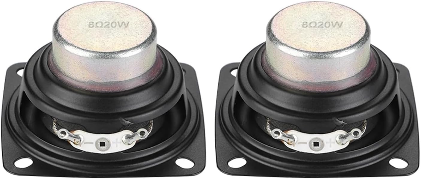2Pcs 2 Inch 52MM Full Range Audio Speaker 8 Ohm 10W 15W 20W Sound Amplifier Home Speaker DIY Speakers(8 Ohm 20W Speaker)