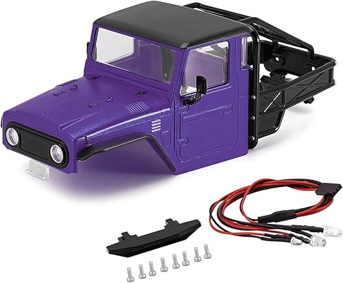 Miniatura 17 de INJORA 3.07 oz IR40 Carrocería de camión con jaula de tubo para 1/18 TRX4M Defender Bronco Upgrade Parte(Azul)