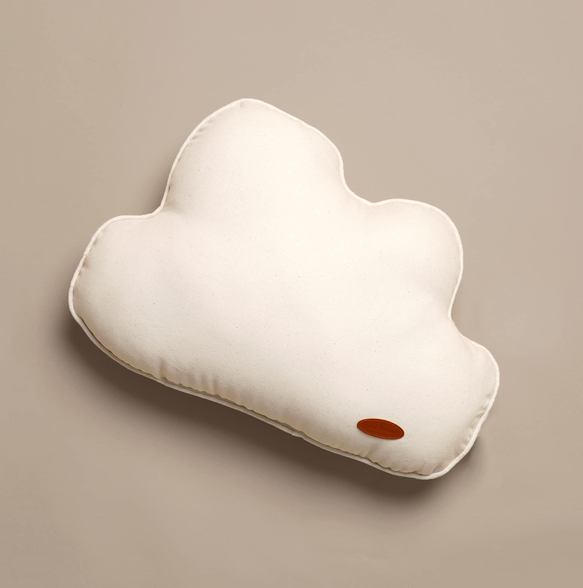 Minidream Cloud Nursery Cushion, Plush Cute Pillow for Baby and Toddler, Organic Cotton Floor Cushions for Kids - Beige