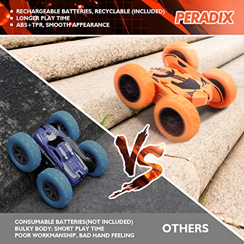 Peradix RC Remote Control Stunt Car, Electric 4WD Cars 360°Off Road Acrobatic Rotation Vehicle, 2.4GHz High Speed Racing Slot Car Toys for Boys Girls(Battery and USB Charging Cable Included) - Thumbnail 2
