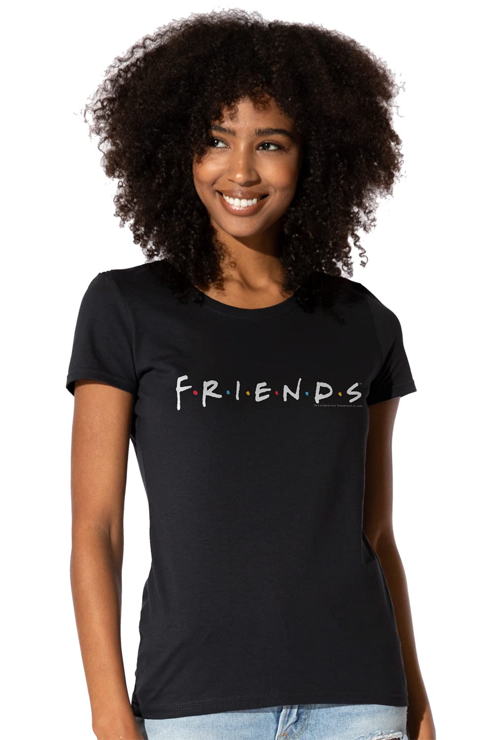 PopfunkFriends TV Show Logo, Womens Premium Cotton Short Sleeve Graphic T-Shirt & Stickers Dark Collection