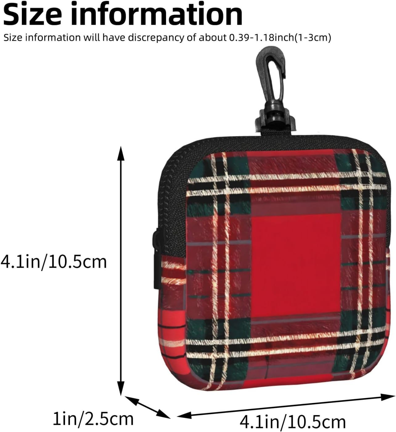 Plaid Red And Black Print Versatile Square Storage Bag Travel Organizer Pouch Toiletry Home Office Gift image 3