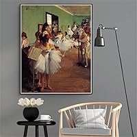 Vista 2 de hhydzq - Kit de pintura por números: The Dance Class por Edgar Degas, pintura de bricolaje, acrílico, multicolor, 7.9 x 11.8 in, algodón, clásico