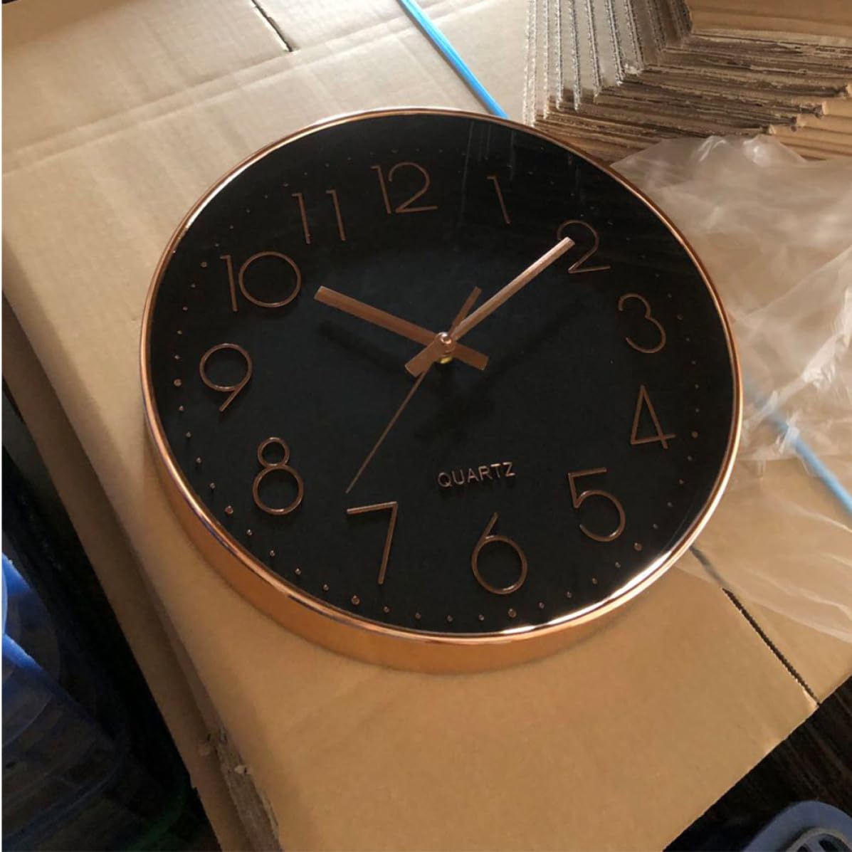 Didiseaon Reloj de Pared Digital Moderno Negro de PVC y Vidrio, Silencioso