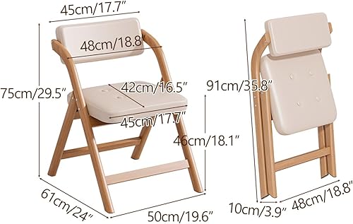 Miniatura 3 de Sillas plegables acolchadas, silla de comedor cómoda para el hogar, sillas adicionales portátiles duraderas con cojín para cocina, boda, fiesta (A)