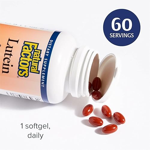 Miniatura 5 de Natural Factors - Luteína 20 mg, antioxidante natural para apoyar la salud ocular, 30 geles blandos