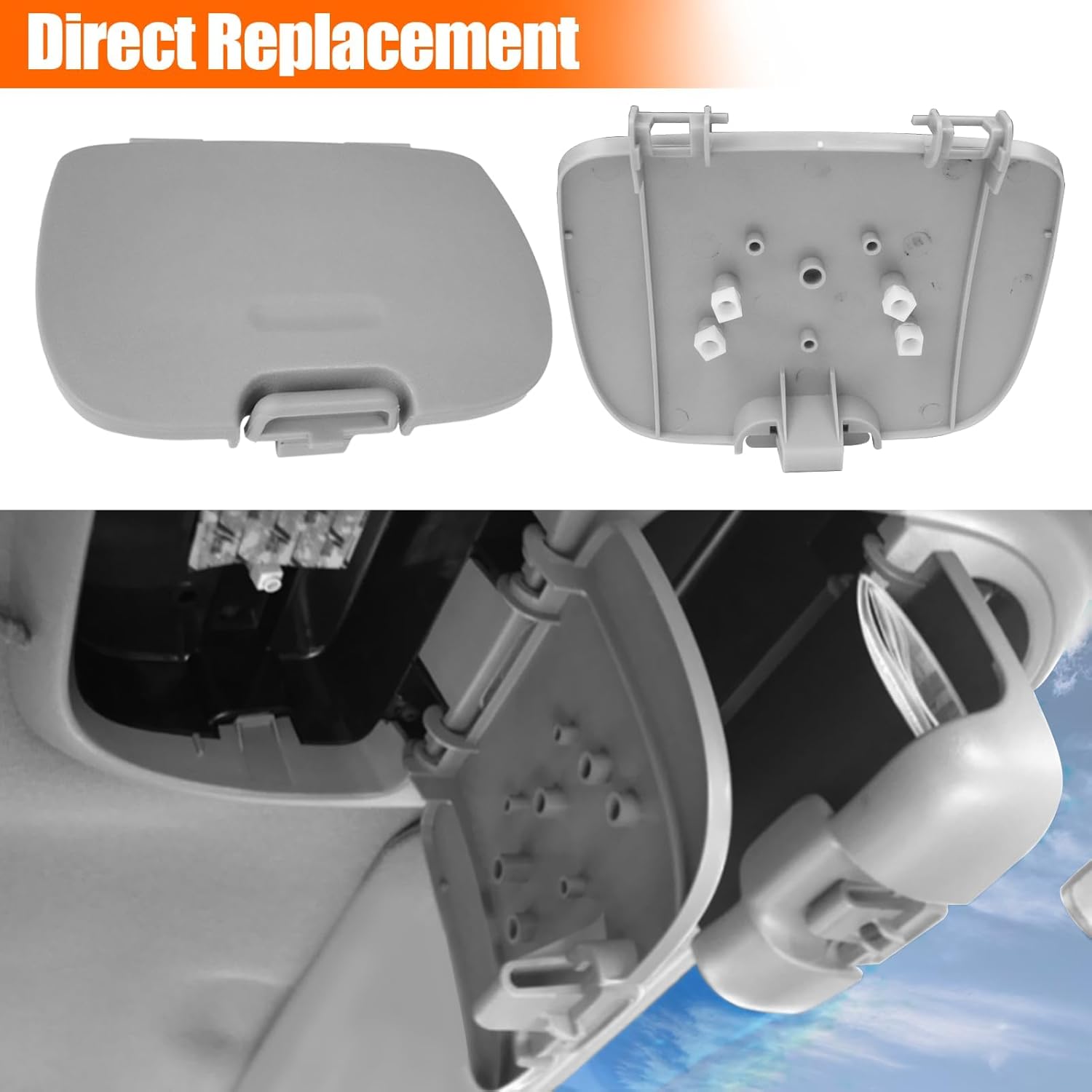 Compatible with Ford Super Duty Overhead Console Door F250 F350 F450 F550 2002 2003 2004, Replace for 2C3Z7811586CAB Garage Door Opener Bin, F350 Overhead Sunglasses Bin Door - Light Grey