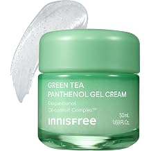 innnisfree Green Tea Panthenol Gel Cream for Oily Skin | Hydrating Korean Moisturizer for Soothing & Calming | Lightweight Cream for Barrier Repair and Pore Care | Control Shine and Reduce Sebum