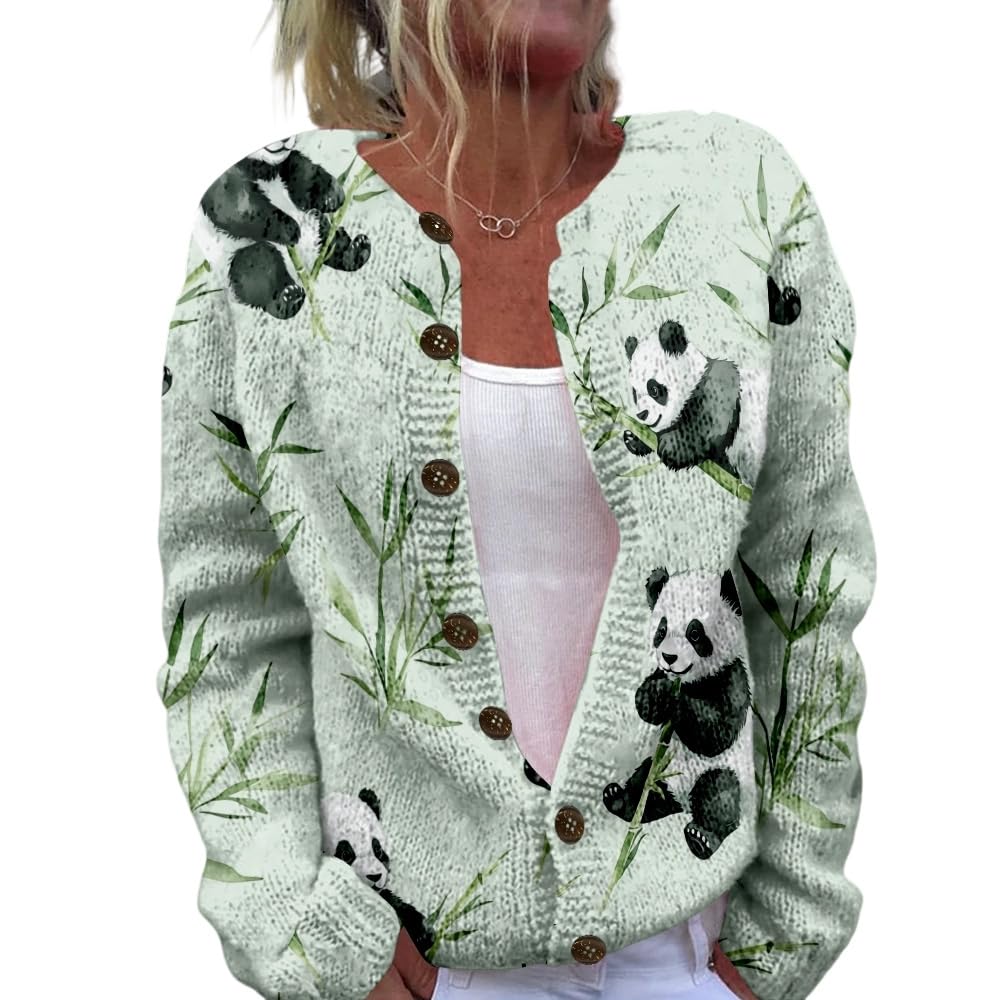 Cat Cardigan Sweaters for Women Knit Chunky Button Down Sweaters Casual Open Front Outerwear Early Fall Fashion
