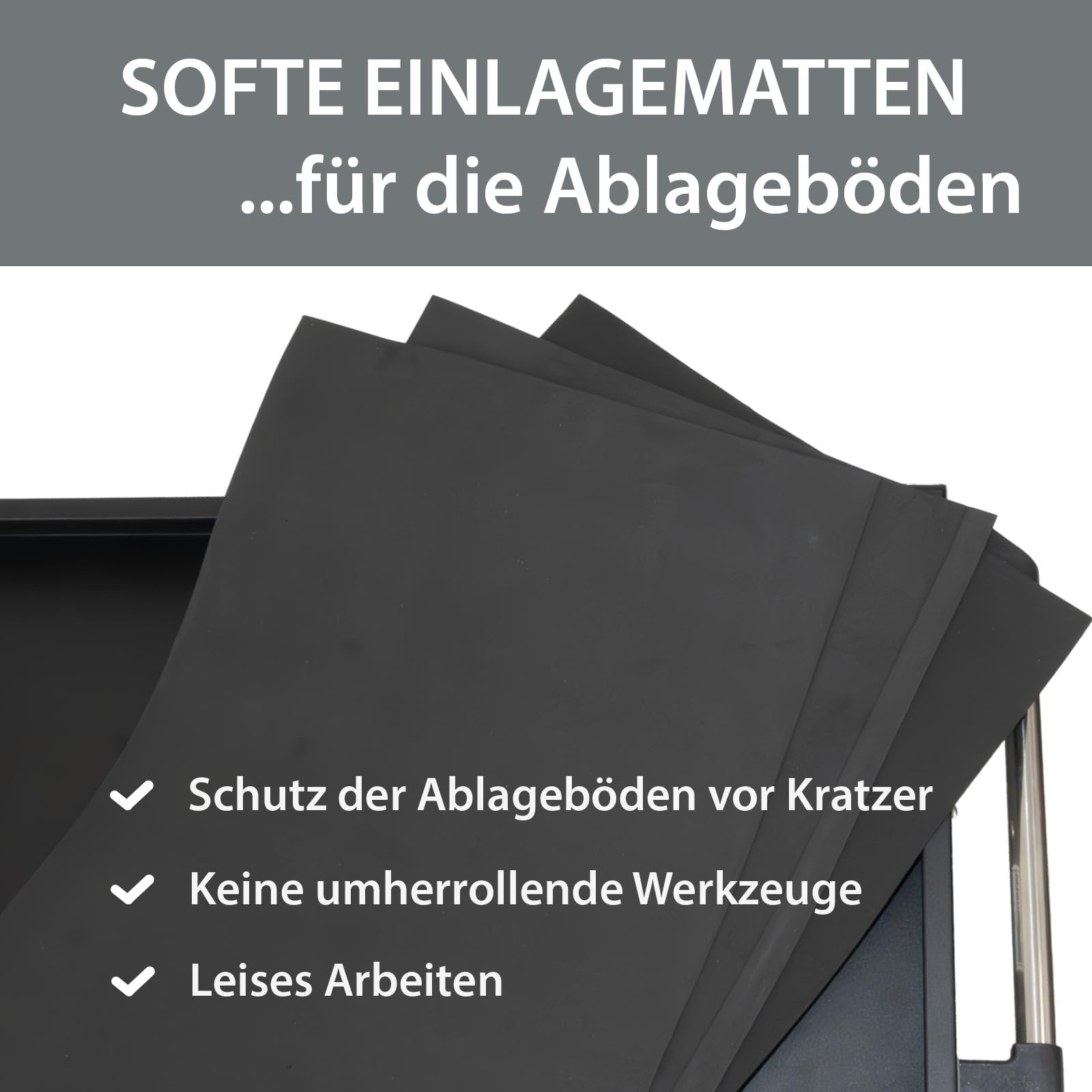 TRUTZHOLM Servicewagen 3 Fächer Werkstattwagen bis 300 kg Traglast 70x39x79 cm auf Rollen, Werkzeugwagen| Rollwagen | Multifunktionswagen | Etagenwagen
