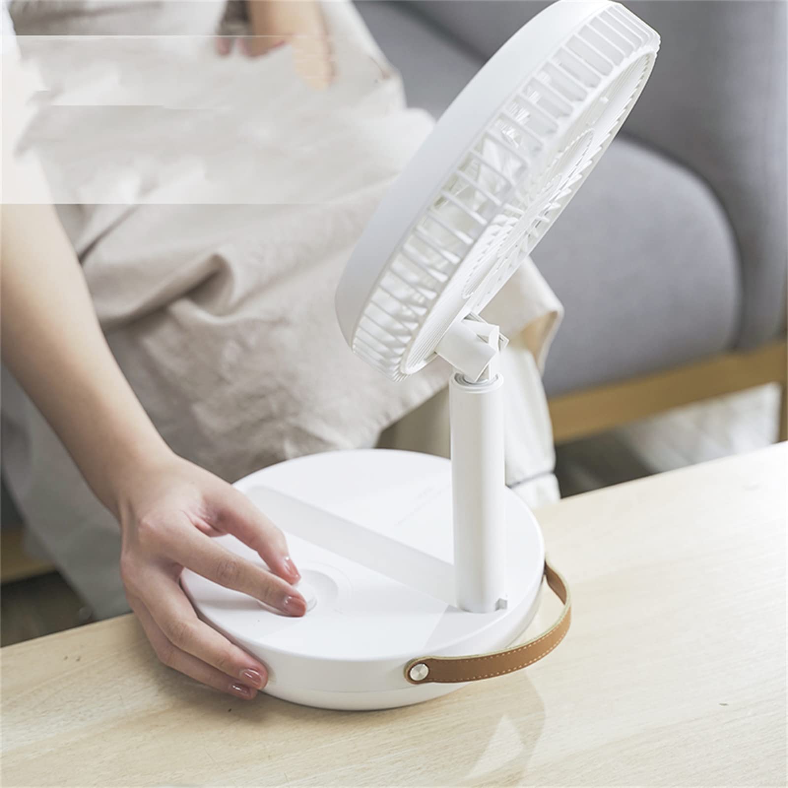 Ventilatore elettrico pieghevole da esterno per tavolo da campeggio e uso a pavimento, mini ventilatore da tavolo compatto e silenzioso per casa e camera da letto, ventilatore portatile da terra per