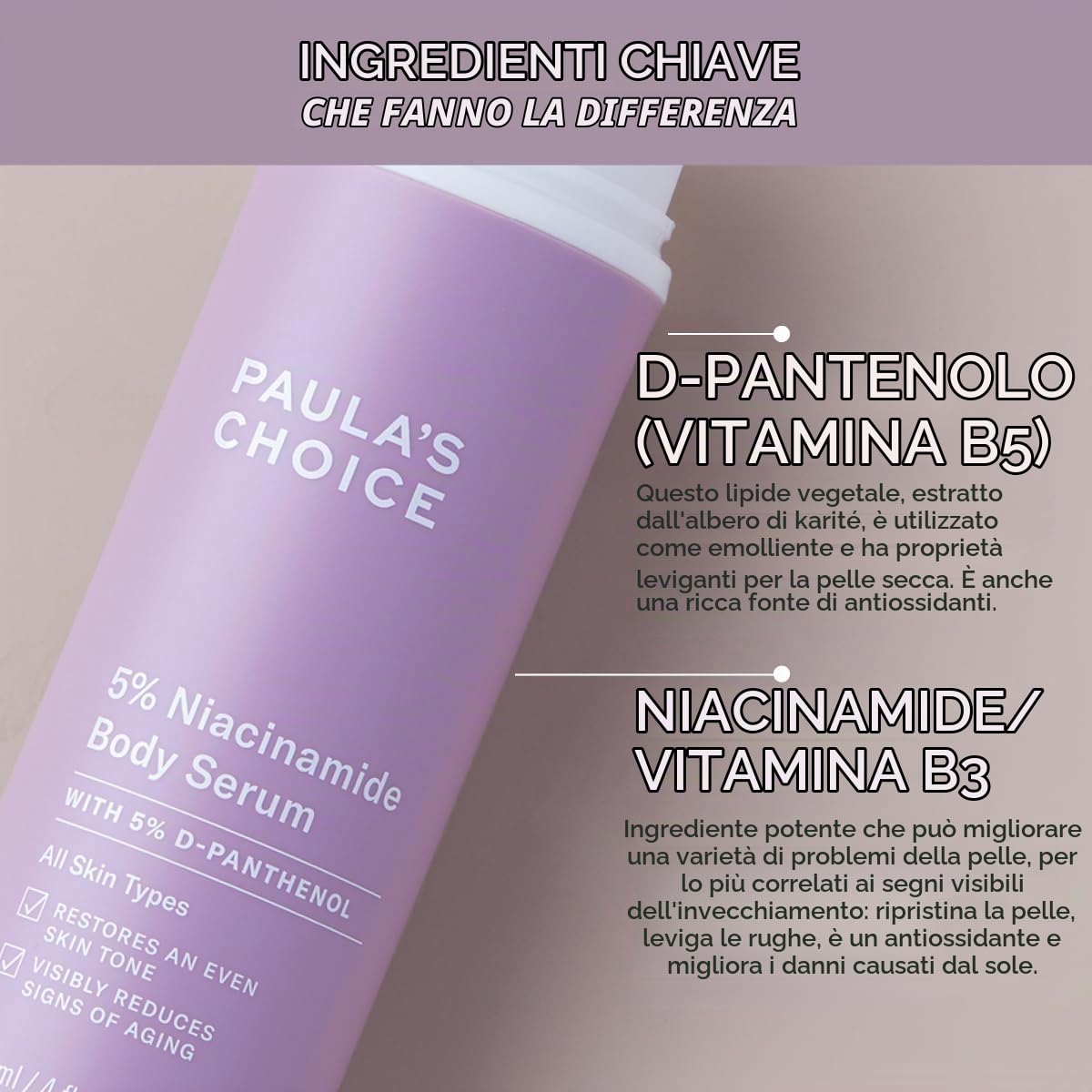 Paula's Choice Siero Corpo 5% Niacinamide, Combatte Macchie Oscure, 118 ml