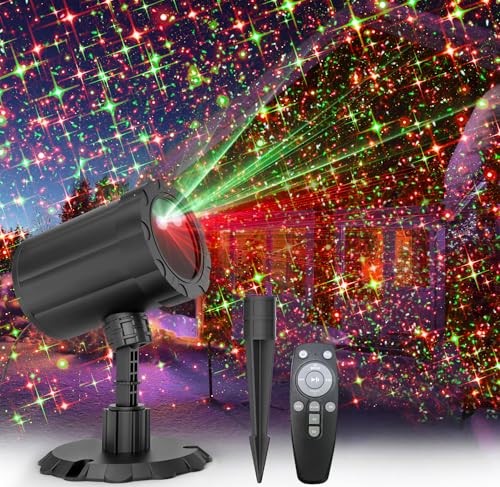 Christmas Projector Lights Outdoor, BLOFUN Red and Green Starlight Projection