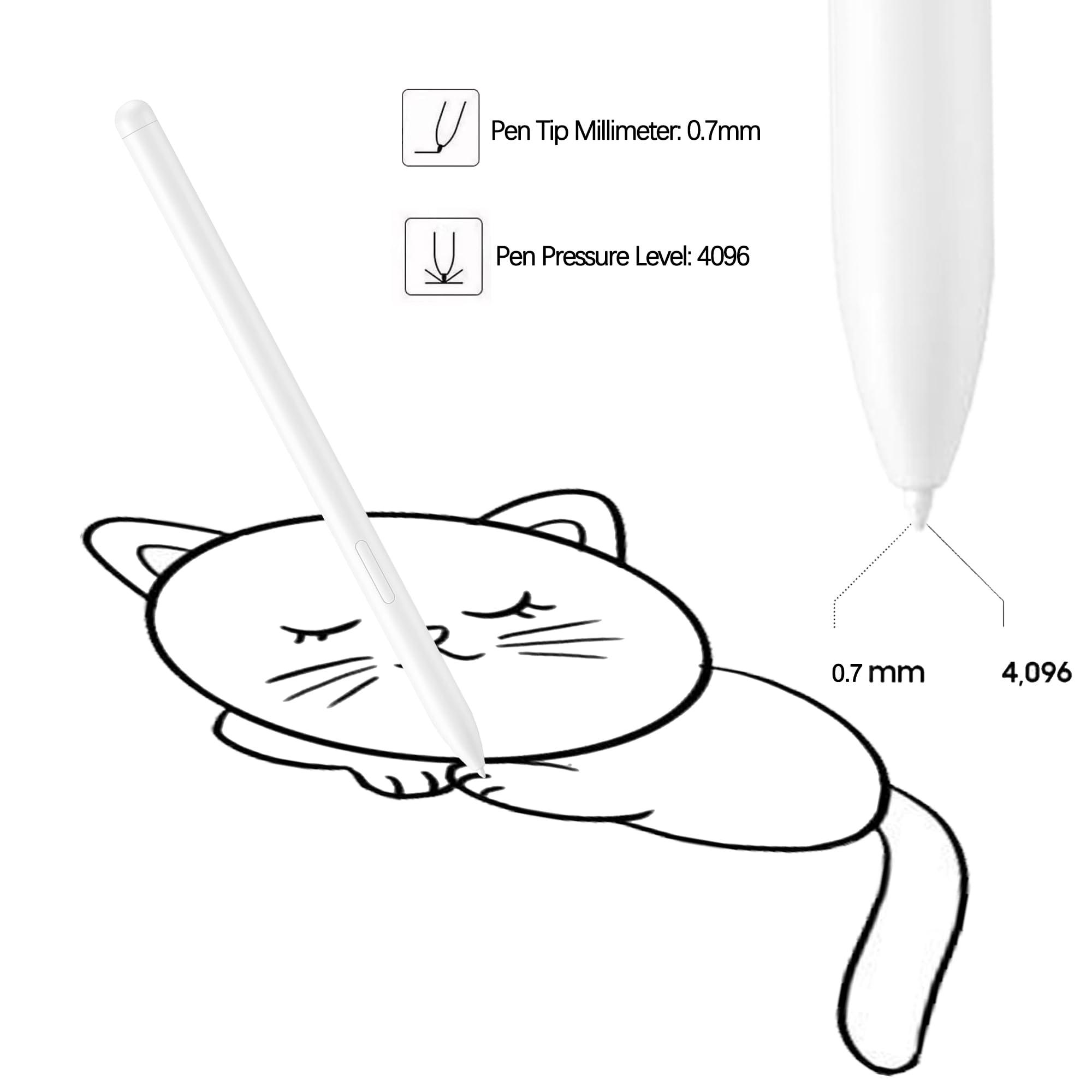 5 Stück Originale Flet Weich Ersatzspitzen für Samsung S Pen Galaxy Tab S10 Lite/S6 Lite/S7 FE/S10 FE/S10 FE+ Plus/S10+ Plus/S10 Ultra/S9/S9 FE/S9+/S9 FE+/S9 Plus/S9 FE Plus/S9 Ultra, Weiß