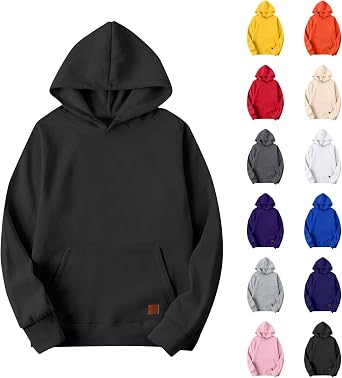 Oversized Hoodies for Men Unisex Hooded Sweatshirts Plain Streetwear Hoodie Fleece Pullover Sweater with Pockets