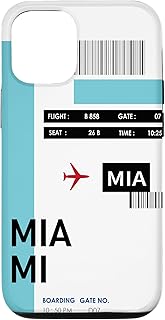 iPhone 12/12 Pro MIAMI Boarding Travel Pass , Flight Ticket accessory Case