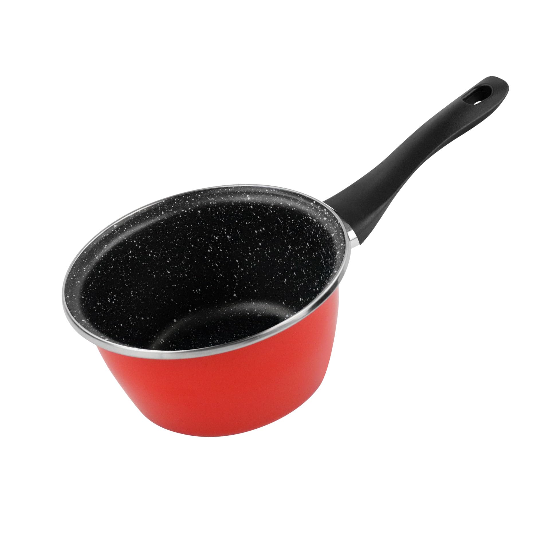VITRINOR Lot de 5 casseroles émail Rouge Induction Intérieur façon Pierre
