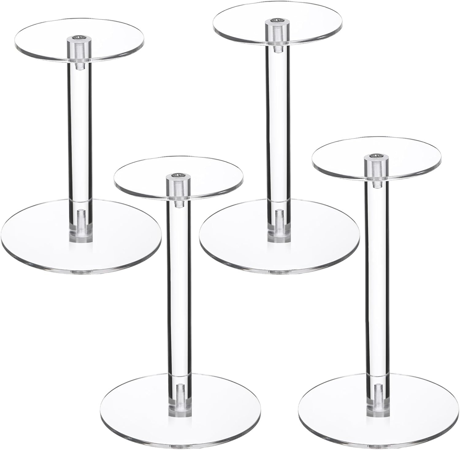 4 Round Acrylic Display Stands Small Clear Acrylic Display