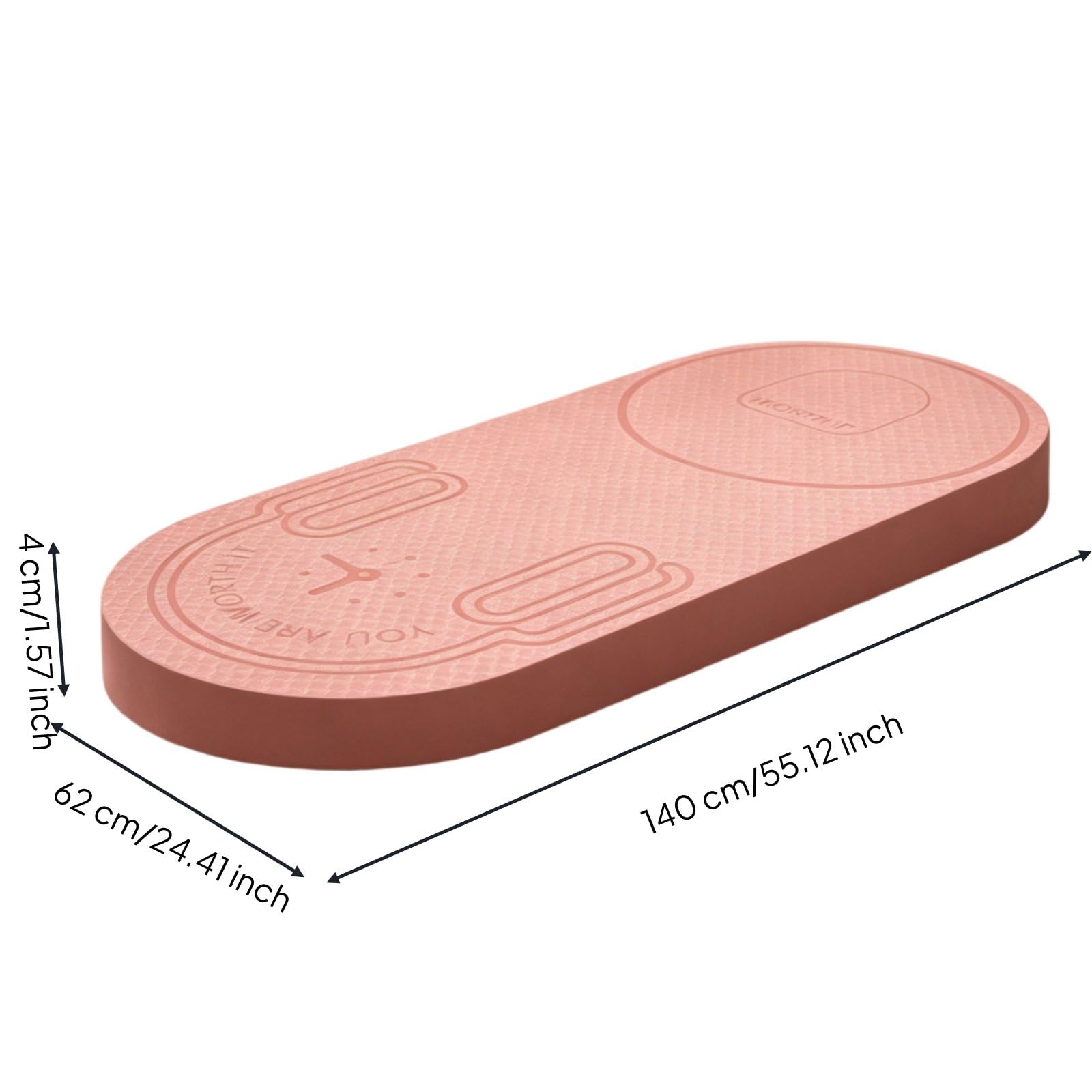 Dicke Sprungseil Matte Fitnessmatte Übungsmatte Trainingsmatte aus TPE mit 40mm Stoßdämpfung Griffige Struktur Leise Nutzung Schützt Gelenke für, Rosa
