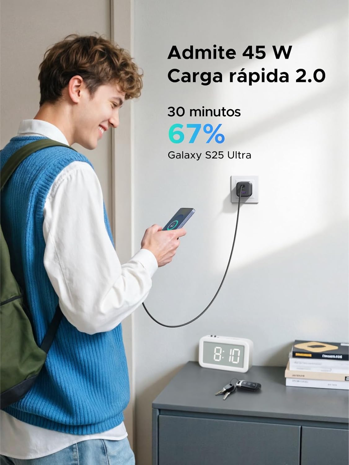 UGREEN 45W 2C1A Fast GaN Charger with Cable New