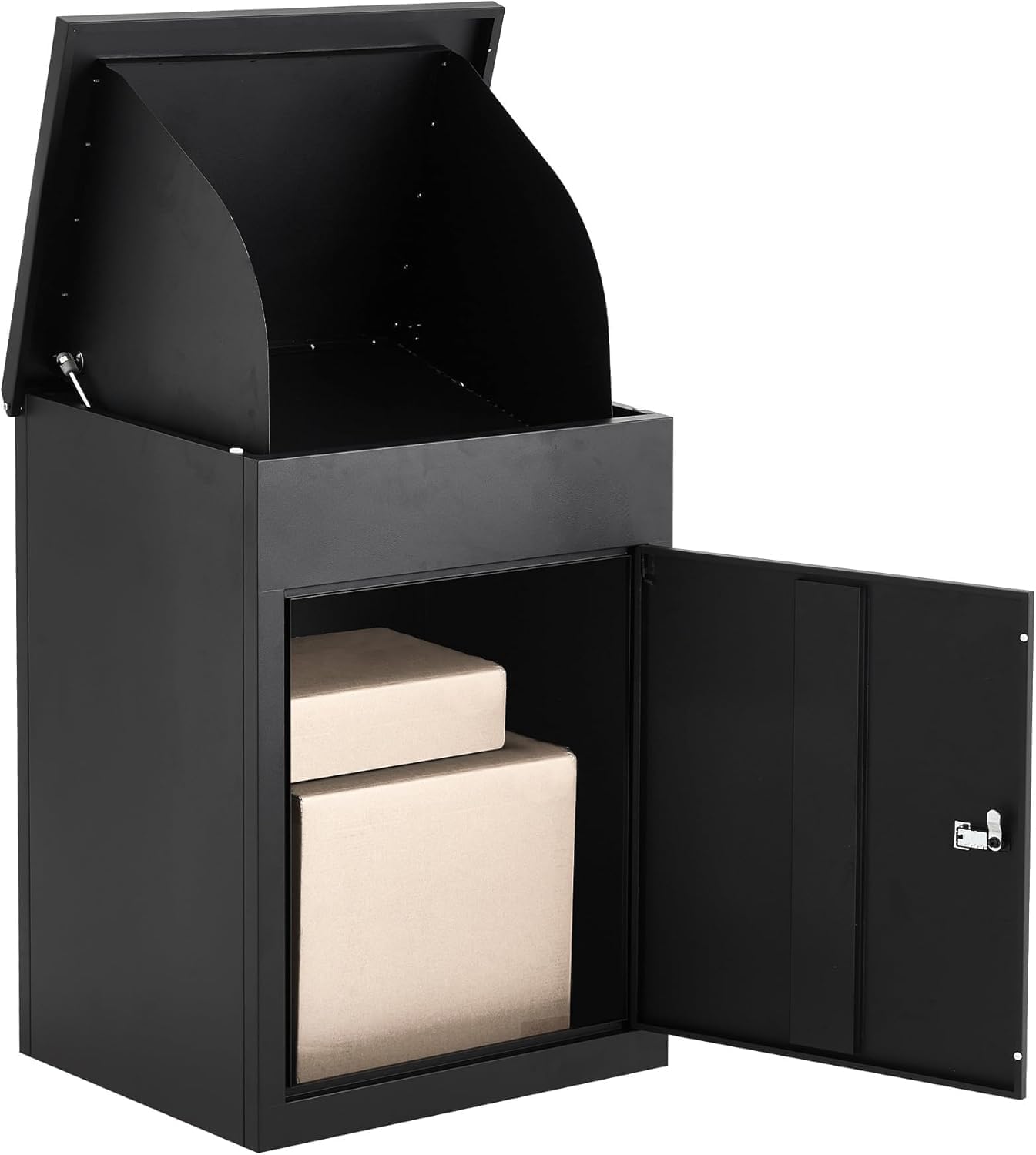 Extra Large Lockable Package Drop Box for Outside – Galvanized Steel, Waterproof, Anti-Theft Delivery Box for Porch, Curbside & Fence – Weatherproof Parcel Storage