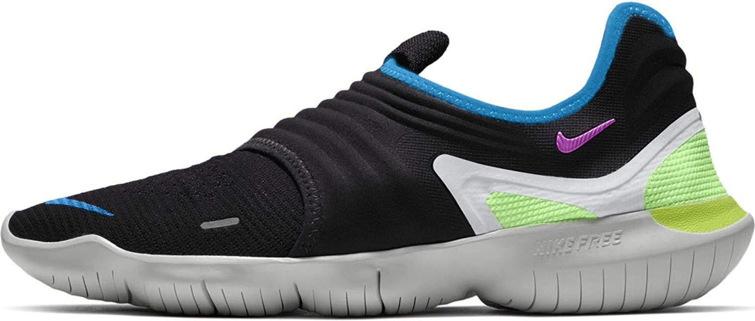 Men's Free Rn Flyknit 3.0 Black/Hyper Violet-Laser Orange Running Shoes-10 UK (10.5 US) (AQ5707-003)