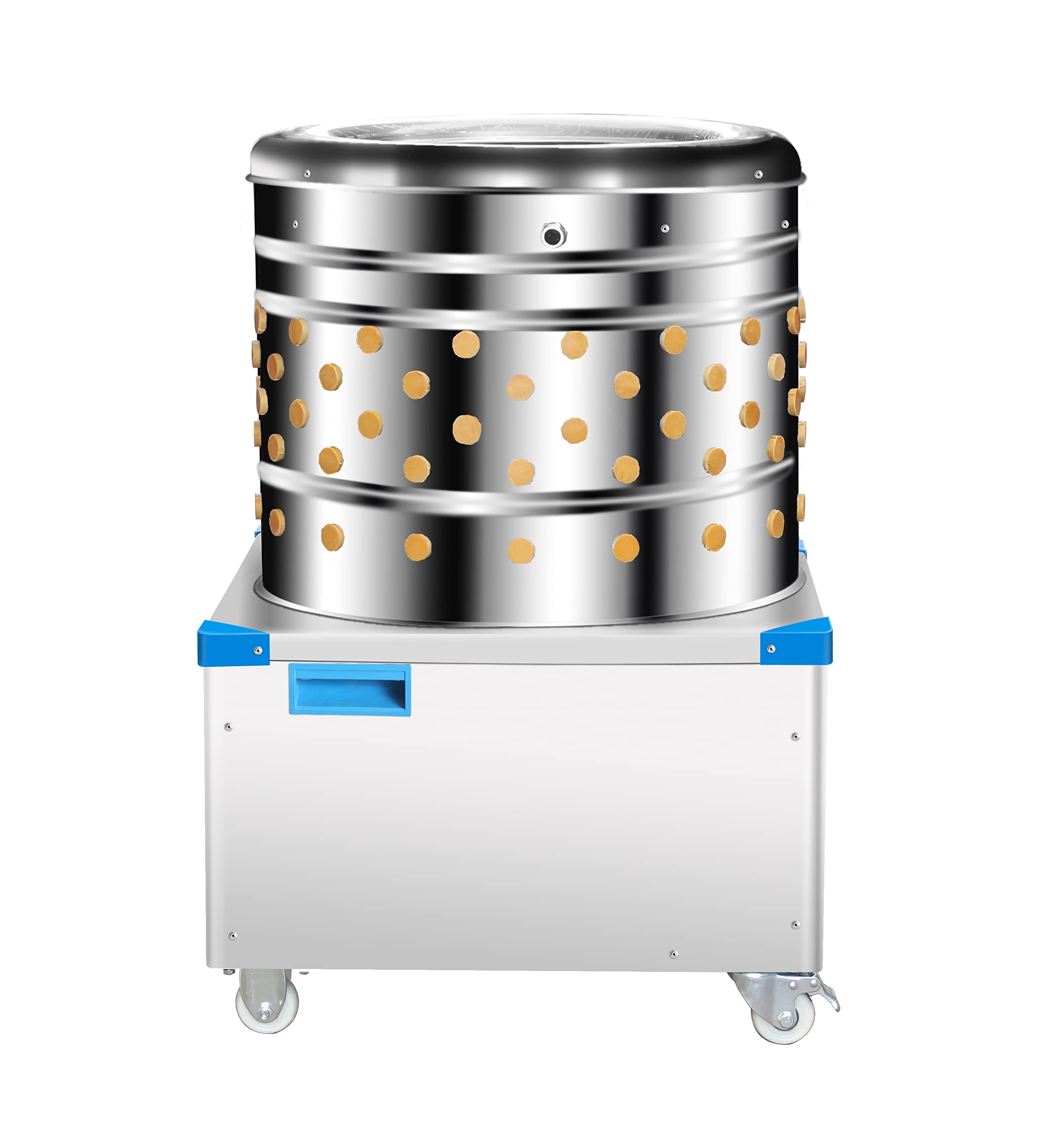 Geflügelrupfmaschine TM60PRO 230V 1.5kW mit Wasseranschluss 55 cm Trommel 151 Finger Hühner | kleine Enten| Geflügel