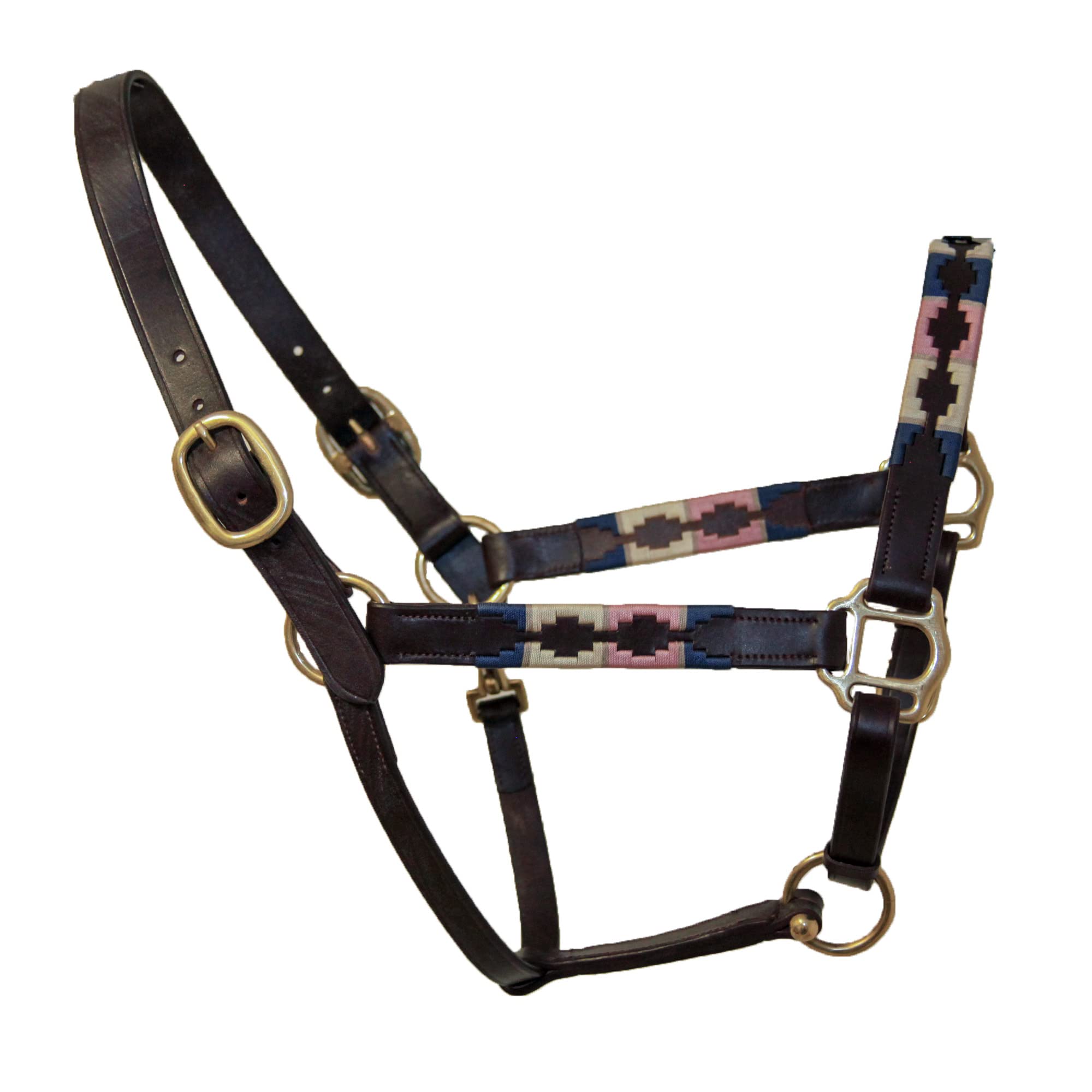 Velociti Pink/Natural/Navy Gara Leather Polo Headcollar