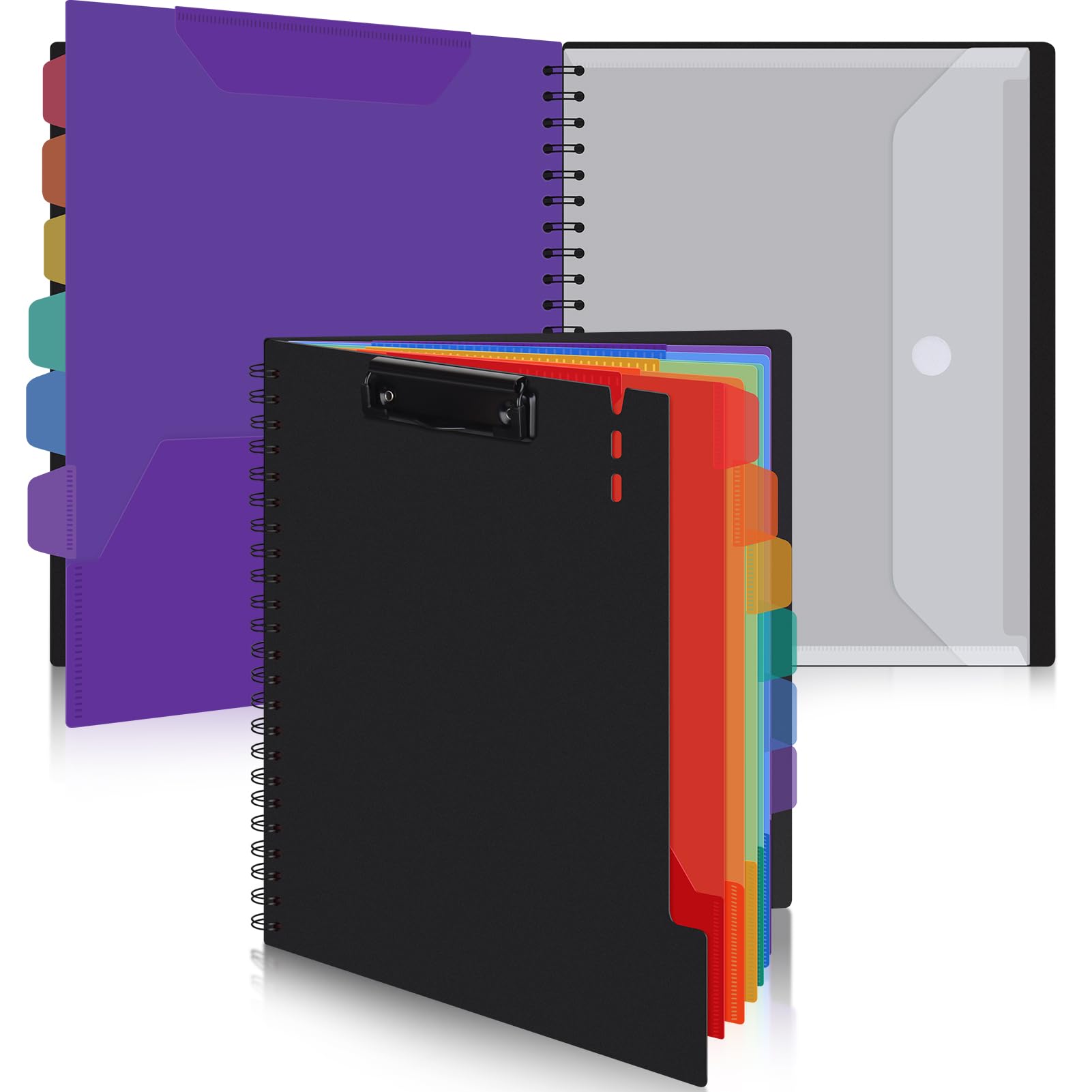 Uquelic Clipboard with Folder Organizer, 12 Pockets Project Organizer - Refillable Lined Notepad (11" x 8.5"), Hardcover Project Organizer with