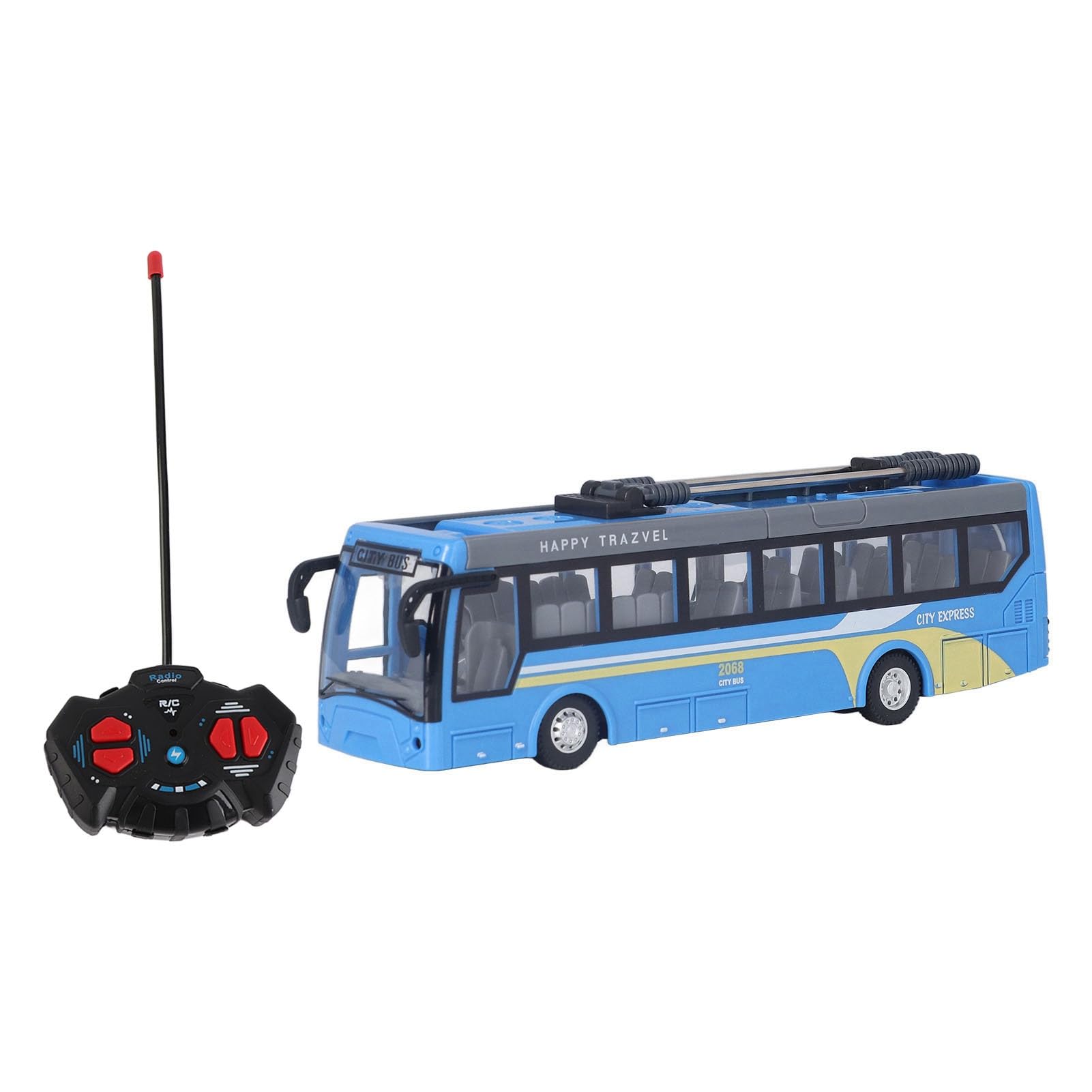 Bus Rc pour Enfants,Bus télécommandé, Bus radiocommandé Haute Simulation, Conduite multidirectionnelle, Bus Scolaire radiocommandé Rechargeable pour Enfants, Bleu