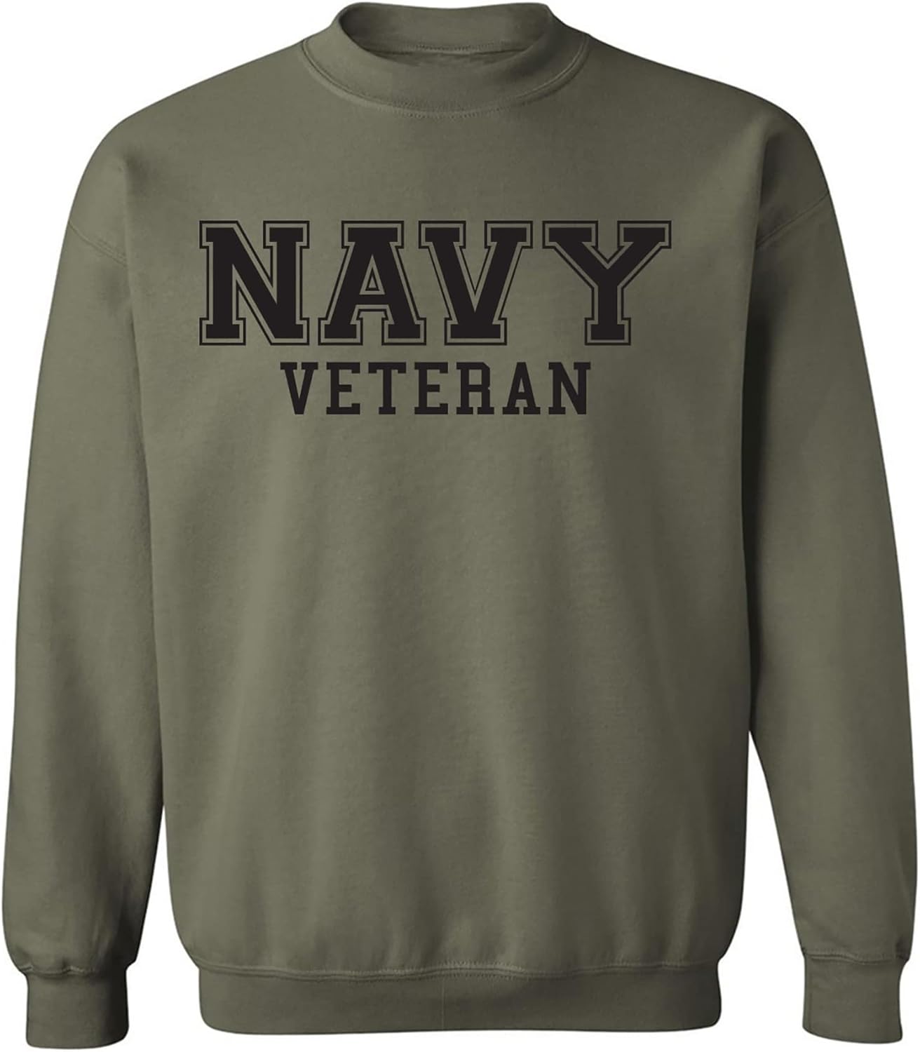 zerogravitee Navy Veteran Black logo Military Style Physical Training Crewneck Sweatshirt