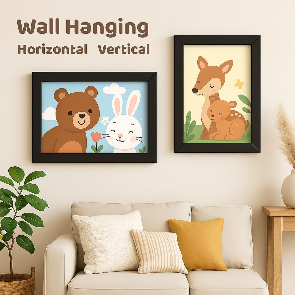 4 Pack Kids Art Display Frame 8.5x11, Interchangeable Artwork Holder for Children’s Paintings & Crafts, Front-Opening Wall Mount for Home, Classroom, Playroom