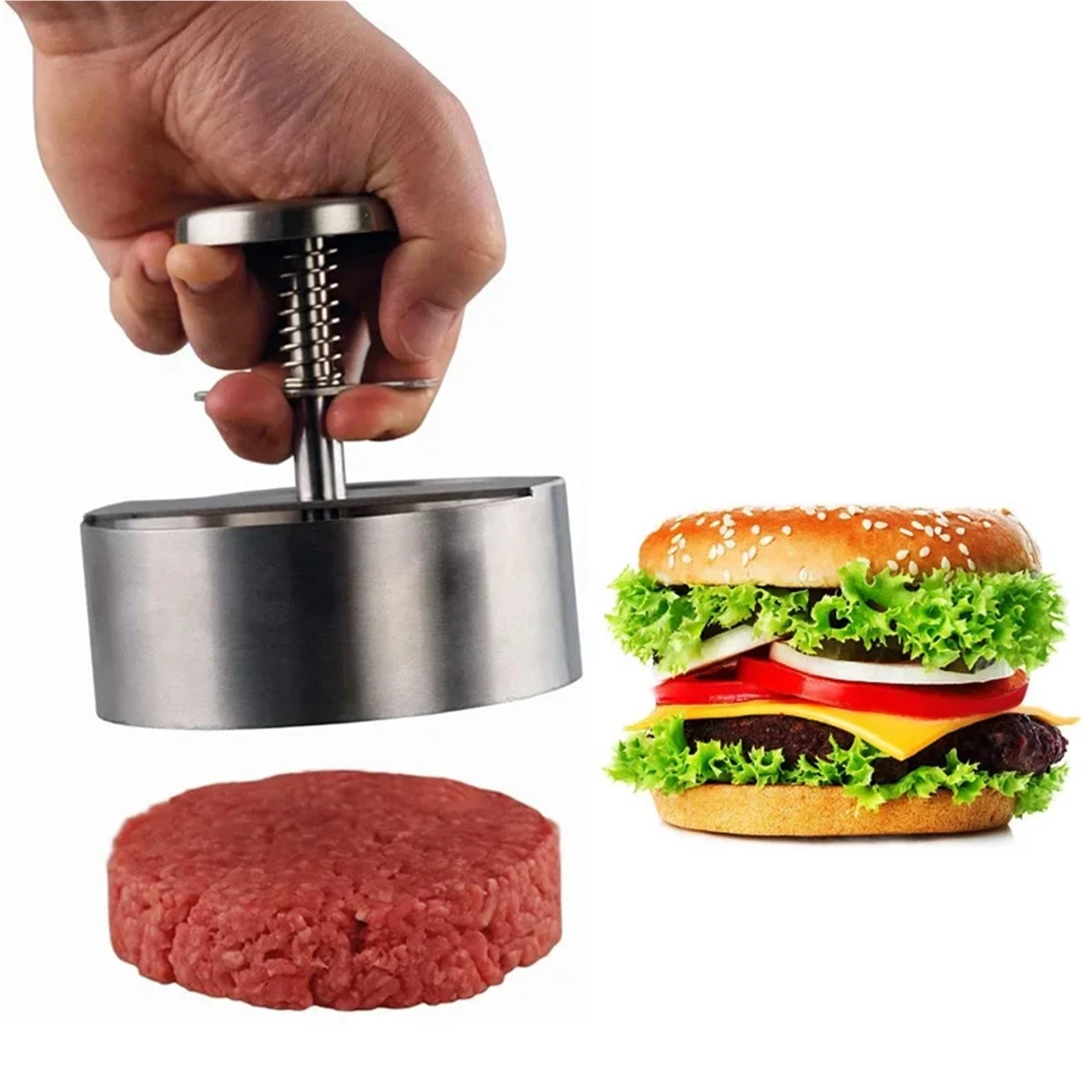 hamburgerpresse Hamburgerpresse, Hamburger-Patty-Maker, 304 Edelstahl, Antihaftbeschichtung, Burgerpresse zur Herstellung von Fleischpatties und dünnen Burgern(Diameter 11.4CM)