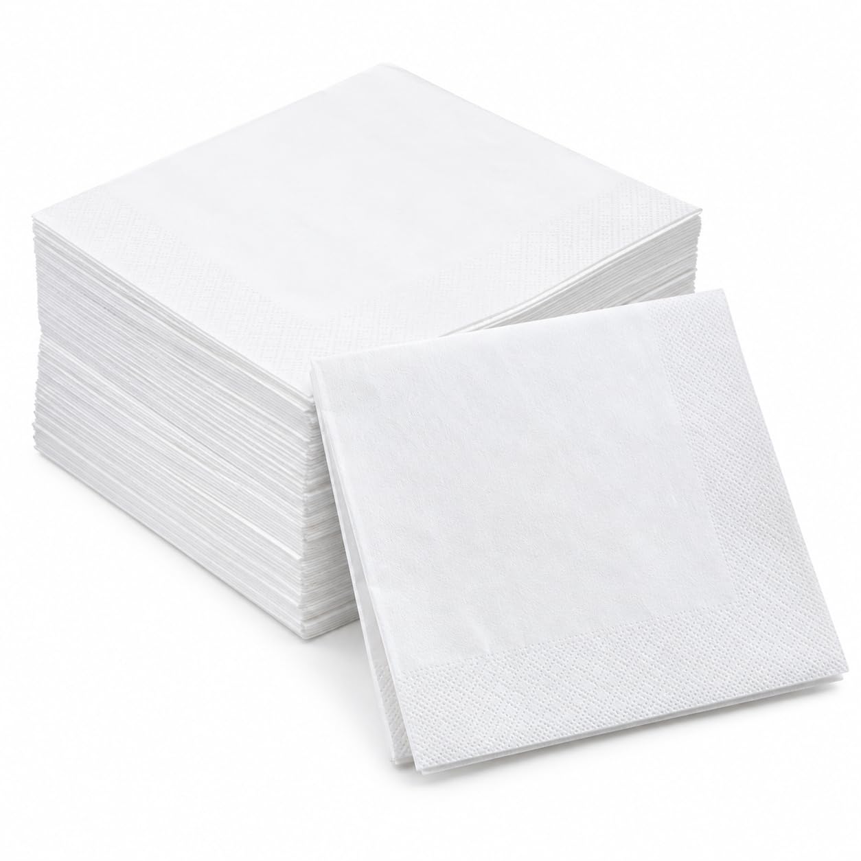 Servilletas de Papel 40x40 Blancas - 2 Capas 100% Celulosa - Plegado 1/4 - Uso Profesional Hostelería, Restaurantes y Eventos