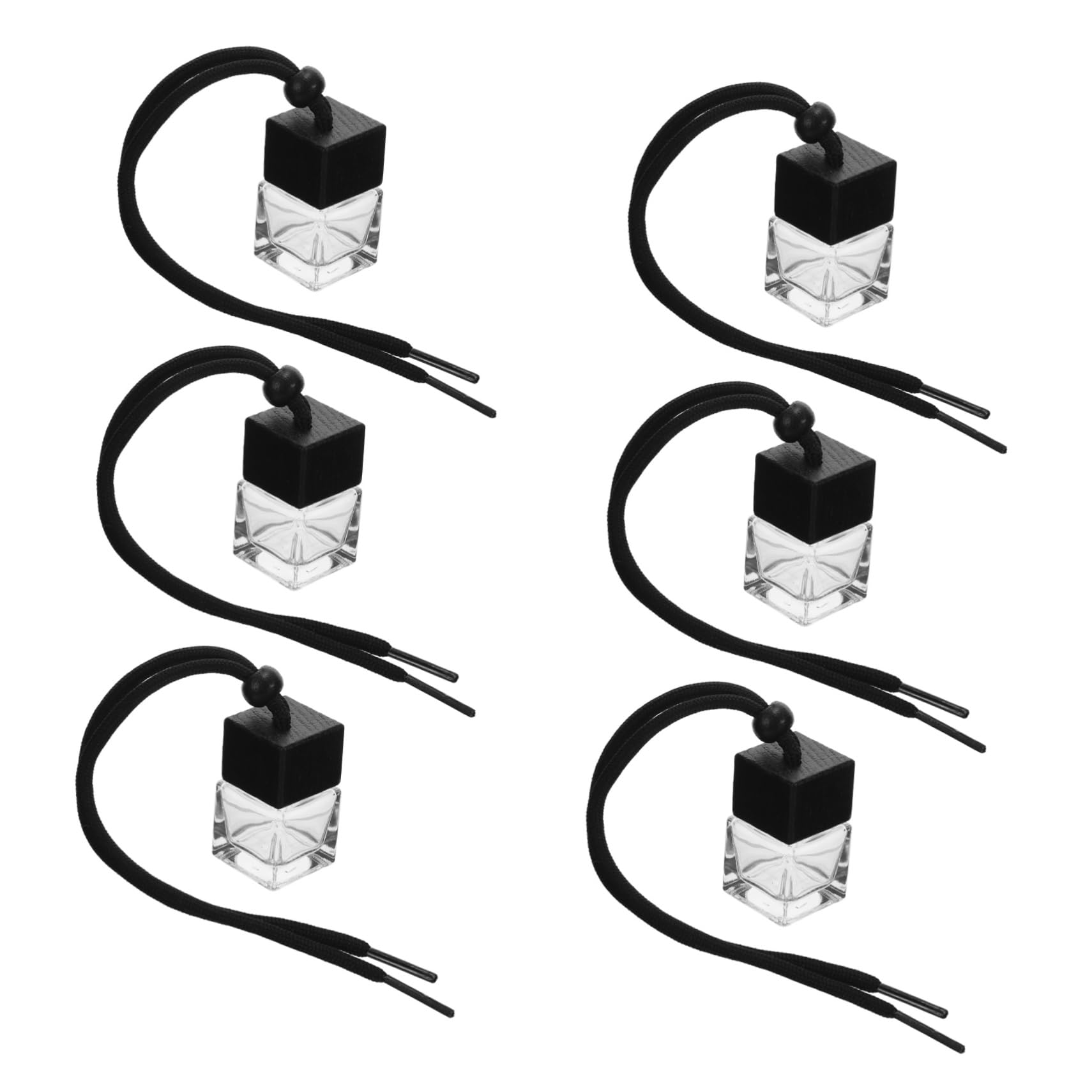 ULTECHNOVO Lot De 4 Diffuseurs De Parfum À Suspendre pour Rétroviseur De Voiture 8 ML Contenants De Rangement Vides 6 Pièces X 4
