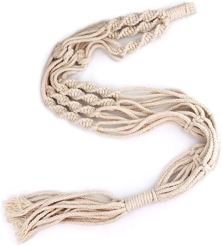 Miniatura 3 de LANGUGU - Juego de 2 colgadores de macramé para colgar en la pared, cesta para macetas de interiores y exteriores, soporte para plantas, arte de