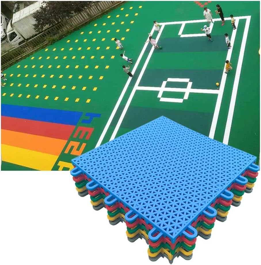 Interlocking Floor Tiles for Schools & Kindergartens, Weatherproof Playground Sports Mat, Easy Install Modular Design, Yellow, 1 PCS - Durable Outdoor Use