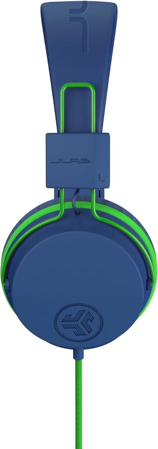 JLab JBuddies Studio On-Ear Kids Wired Headphones, Toddler Headphones, Kid Safe, Studio Volume Safe, Volume Limiter, Folding, Adjustable, Noise Isolation, with Mic (Blue/Green) - Image 3