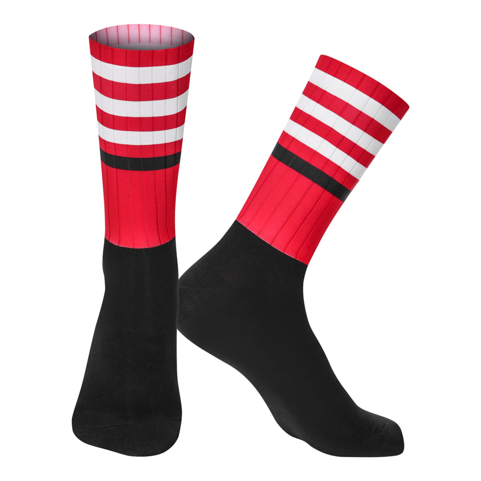 Socken Herren Anti Rutsch Silikon Aero Socken White Line Herren Fahrrad Sport Lauf Socken 6St