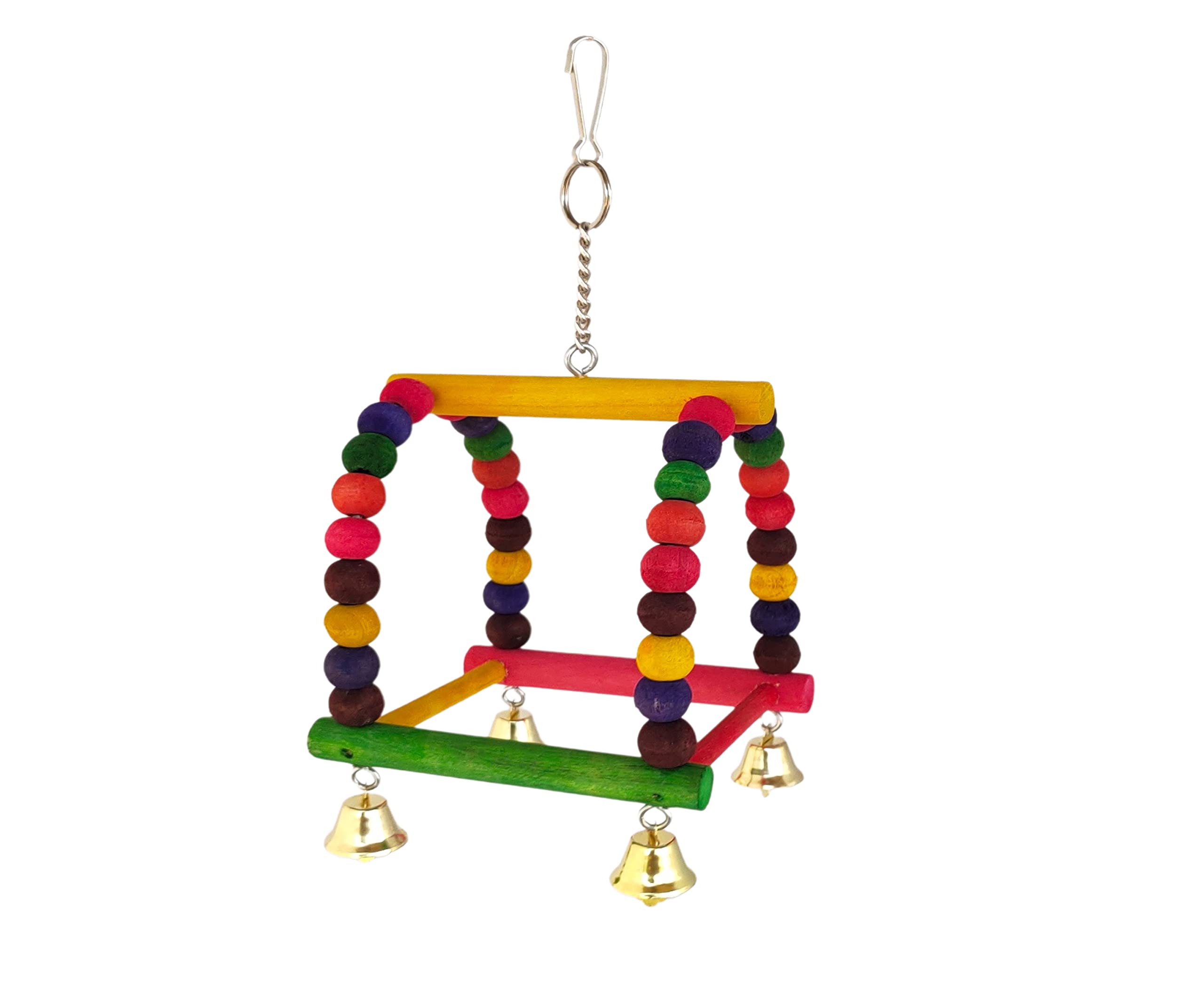 KSK Parrot Cage Hammock Swing 11" Colourfull Natural Wooden Swing for Parrot Parakeet Budgie Cockatiel Cage with Metal Chain and Clasp (1 Pack) (B01N7T0ST2) Amazon Price History, Amazon Price Tracker