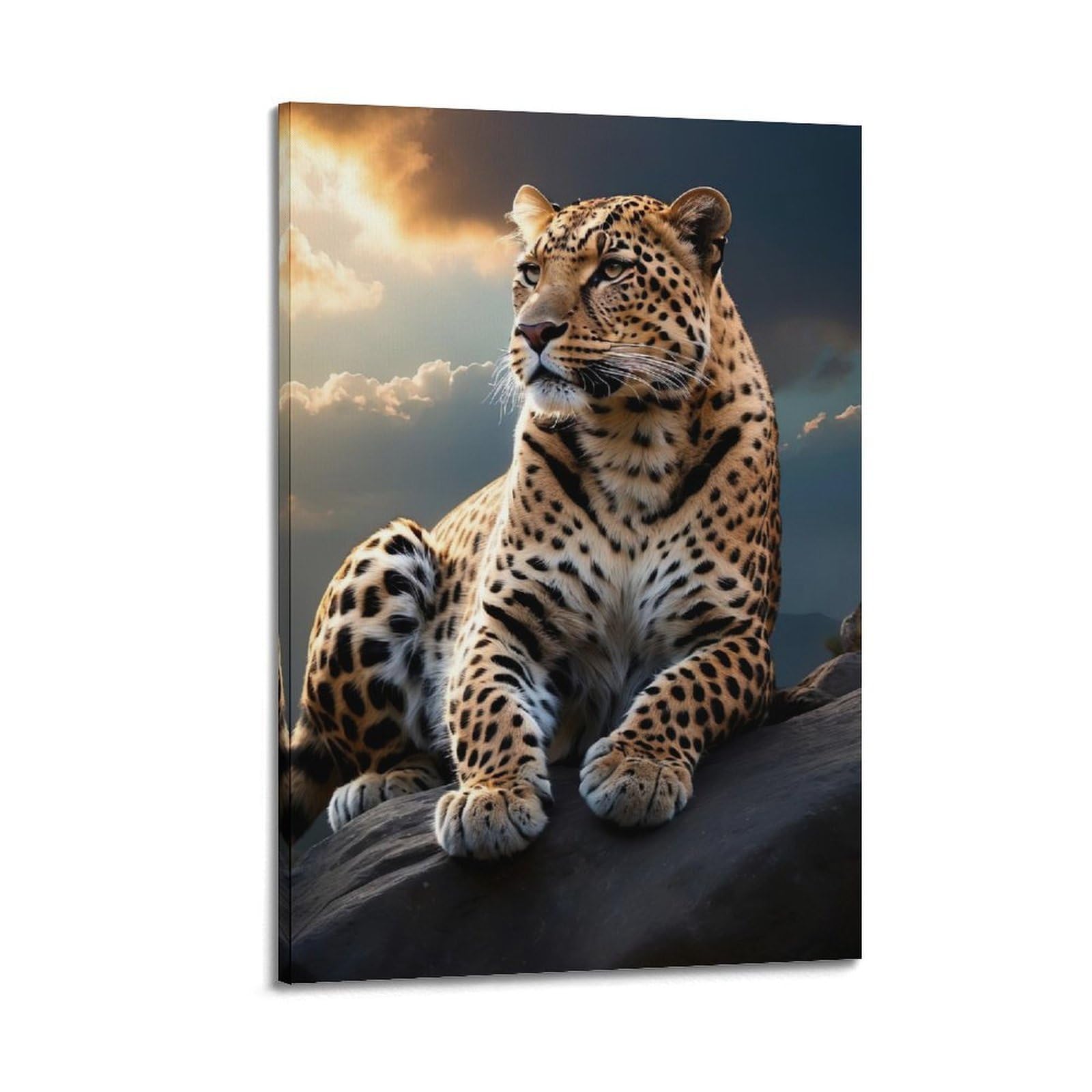 CXHJCA Animal Artwork Poster Leopard on The Mountaintop Poster Decorative Painting Canvas Wall Posters And Art Picture Print Modern Family Bedroom Decor Posters 20x30inch(50x75cm)